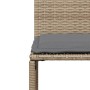 Set da Pranzo da Giardino 7 pz con Cuscini Beige in Polyrattan