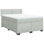 Giroletto a Molle con Materasso Grigio Chiaro 140x190cm Velluto