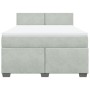 Giroletto a Molle con Materasso Grigio Chiaro 140x190cm Velluto