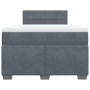 Giroletto a Molle con Materasso Grigio Scuro 120x190 cm Velluto