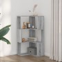 Libreria Angolare 3 Ripiani Grigio Sonoma 50x50x102 cm Legno