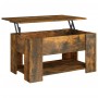 Tavolino da Salotto Rovere Fumo 79x49x41cm in Legno Multistrato