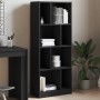 Libreria Nera 57x28,5x141 cm in Legno Multistrato