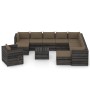 Set Divani da Giardino con Cuscini 12pz Legno Impregnato Grigio