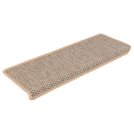 Tappeti Adesivi Scale Aspetto Sisal 15pz 65x21x4cm Beige Chiaro