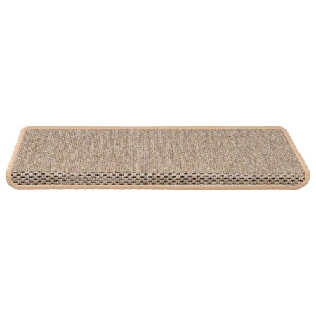 Tappeti Adesivi Scale Aspetto Sisal 15pz 65x21x4cm Beige Chiaro