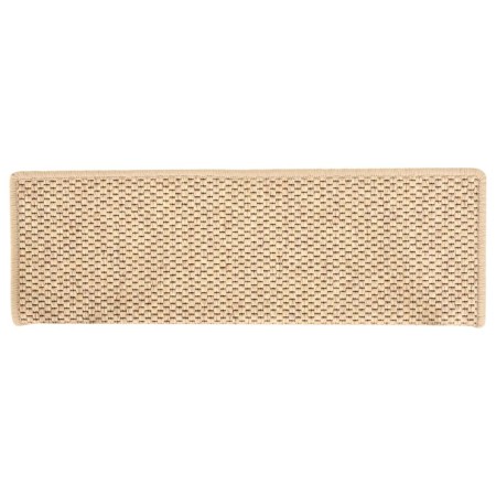 Tappeti Adesivi Scale Aspetto Sisal 15pz 65x21x4cm Beige Chiaro