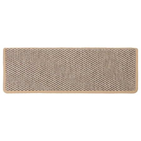 Tappeti Adesivi Scale Aspetto Sisal 15pz 65x21x4cm Beige Chiaro