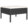 Set Divani da Giardino 10 pz con Cuscini in Polyrattan Nero