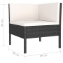 Set Divani da Giardino 10 pz con Cuscini in Polyrattan Nero