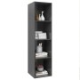 Mobile TV Parete Grigio Lucido 37x37x142,5cm Legno Multistrato