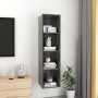 Mobile TV Parete Grigio Lucido 37x37x142,5cm Legno Multistrato