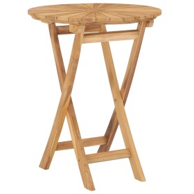 Tavolo da Giardino Pieghevole Ø 60 cm Legno Massello di Teak