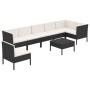 Set Divani da Giardino 8 pz con Cuscini in Polyrattan Nero