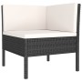 Set Divani da Giardino 8 pz con Cuscini in Polyrattan Nero