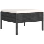 Set Divani da Giardino 13 pz con Cuscini in Polyrattan Nero