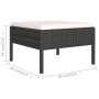 Set Divani da Giardino 13 pz con Cuscini in Polyrattan Nero