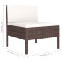 Set Divani da Giardino 14 pz con Cuscini in Polyrattan Marrone