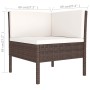 Set Divani da Giardino 14 pz con Cuscini in Polyrattan Marrone