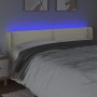 Testiera a LED Crema 183x16x78/88 cm in Similpelle