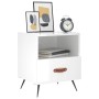 Comodini 2 pz Bianco Lucido 40x35x47,5 cm in Legno Multistrato