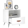 Comodini 2 pz Bianco Lucido 40x35x47,5 cm in Legno Multistrato