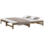 Dormeuse Estraibile Miele 2x(100x200) cm Legno Massello di Pino