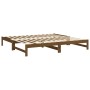 Dormeuse Estraibile Miele 2x(100x200) cm Legno Massello di Pino