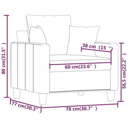 Poltrona Grigio Scuro 60 cm in Tessuto