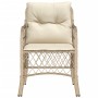 Sedie da Giardino con Cuscini 2 pz Beige in Polyrattan