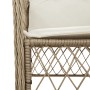 Sedie da Giardino con Cuscini 2 pz Beige in Polyrattan