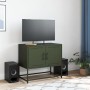 Mobile TV Verde Oliva 68,5x39x60,5 cm in Acciaio