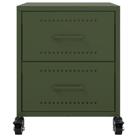 Comodini 2 pz Verde Oliva 36x39x43,5 cm in Acciaio