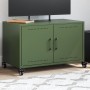 Mobile TV Verde Oliva 68x39x43,5cm in Acciaio Laminato a Freddo