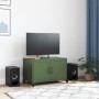 Mobile TV Verde Oliva 68x39x43,5cm in Acciaio Laminato a Freddo