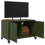 Mobile TV Verde Oliva 68x39x43,5cm in Acciaio Laminato a Freddo