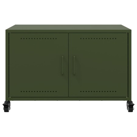 Mobile TV Verde Oliva 68x39x43,5cm in Acciaio Laminato a Freddo