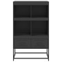 Credenza Nera 68,5x39x111,5 cm Acciaio Laminato a Freddo