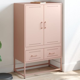 Credenza Rosa 68x39x111,5 cm Acciaio Laminato a Freddo