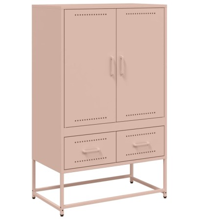 Credenza Rosa 68x39x111,5 cm Acciaio Laminato a Freddo