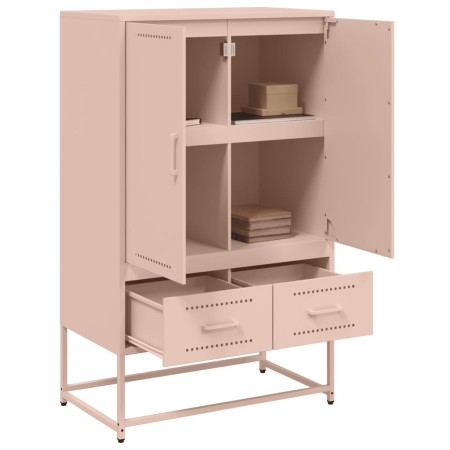 Credenza Rosa 68x39x111,5 cm Acciaio Laminato a Freddo