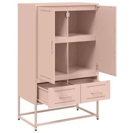 Credenza Rosa 68x39x111,5 cm Acciaio Laminato a Freddo