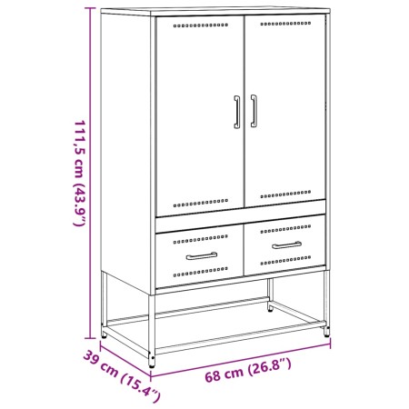 Credenza Rosa 68x39x111,5 cm Acciaio Laminato a Freddo