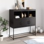 Credenza Nera 100,5x39x107 cm in Acciaio Laminato a Freddo