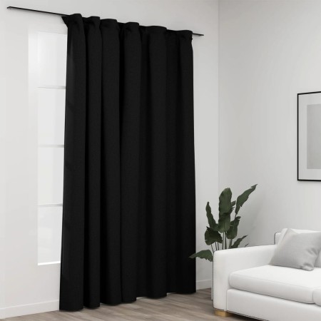 Tenda Oscurante Effetto Lino con Ganci Antracite 290x245 cm