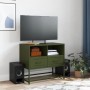 Mobile TV Verde Oliva 68x39x60,5 cm in Acciaio