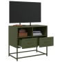 Mobile TV Verde Oliva 68x39x60,5 cm in Acciaio