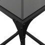 Tavolini da Salotto con Piano Vetro Nero 2pz 30x30x40cm Acciaio
