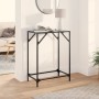 Tavolino Consolle con Piano in Vetro Nero 60x35x81cm in Acciaio