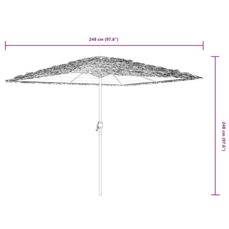 Ombrellone Giardino con Palo in Acciaio Blu 248x248x248 cm